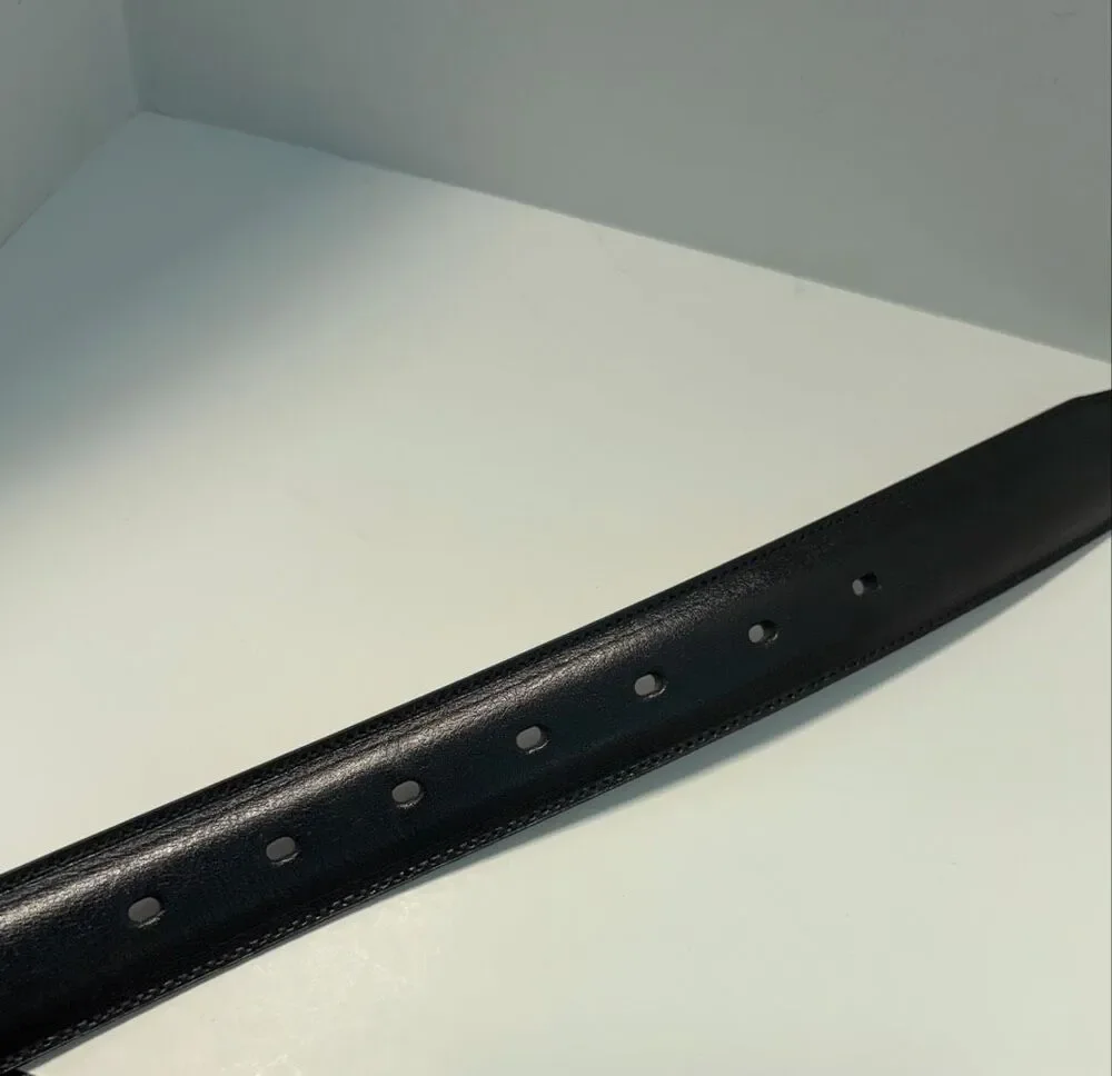 Perry Ellis Black Leather Belt Mens Size 46
